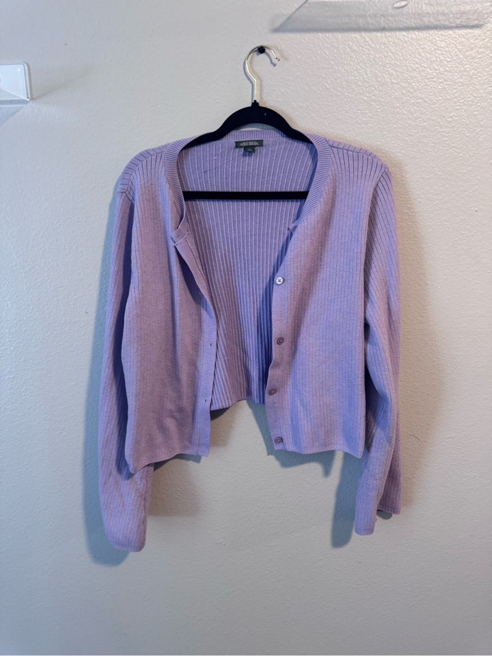 Wild Fable Lavender Ribbed Button-Up Cardigan Sweater